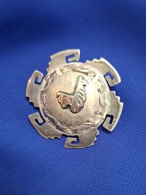 Peruvian 925 sterling silver 18kt gold Llama Alpaca Pin